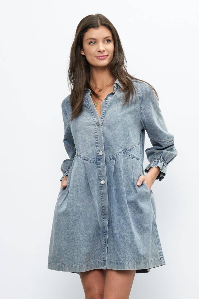 Washed Denim Dress