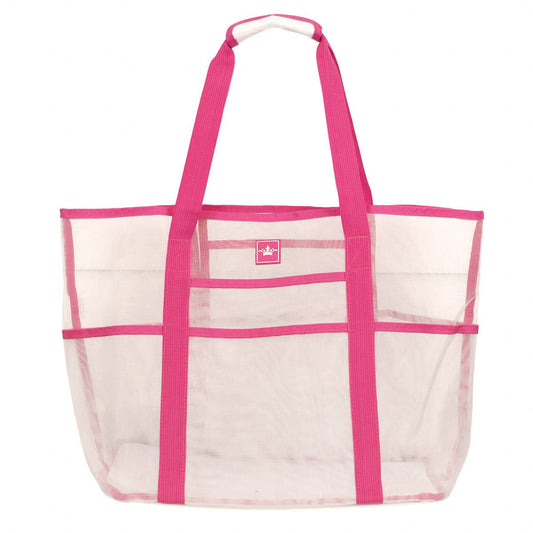 Grayton Beach Tote   White/Pink   16.5x15x8.5