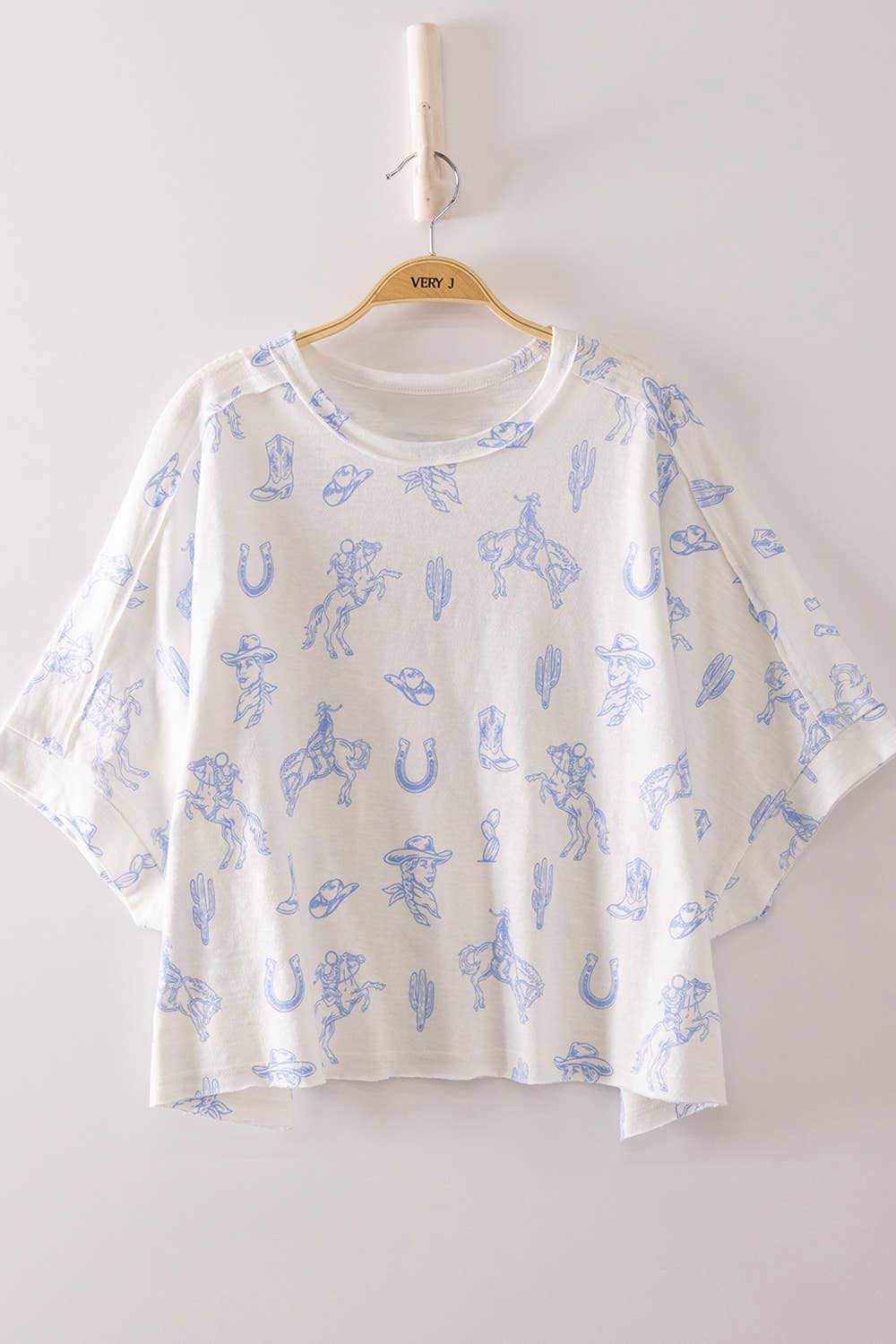 Dolman Sleeve Western Graphic Casual Knit Top