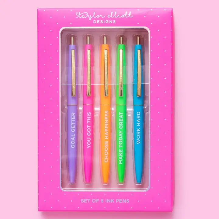 Motivational Set of 5 Ink Pens