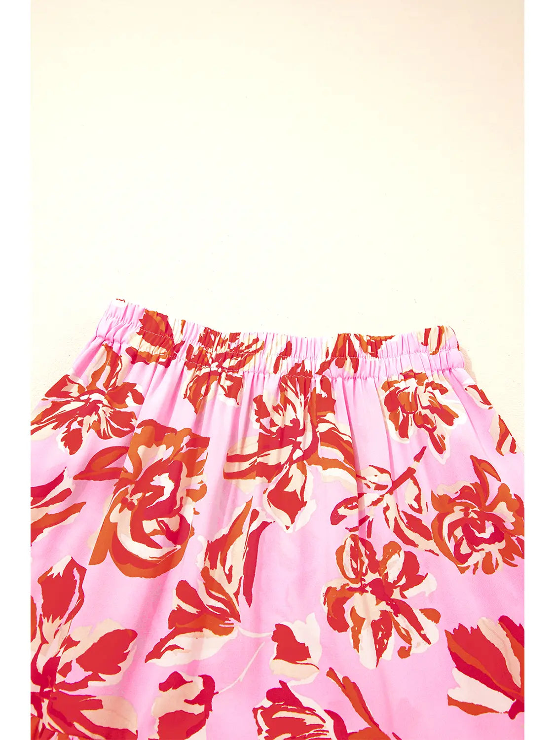 Pink Bohemian Floral Print Skirt