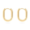 18K Gold Pvd Stainless Steel Oval Huggie Earrings