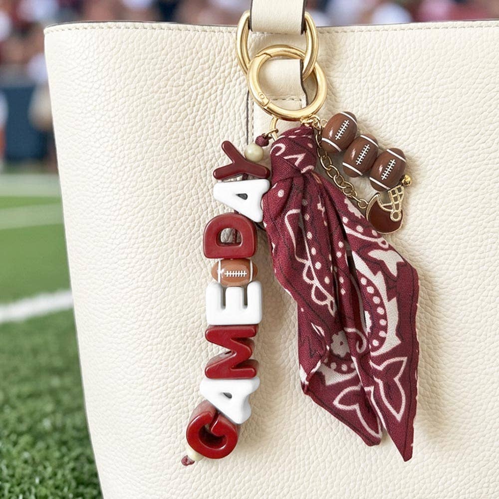 GAME DAY Letter Beaded Bag Charm Chain
