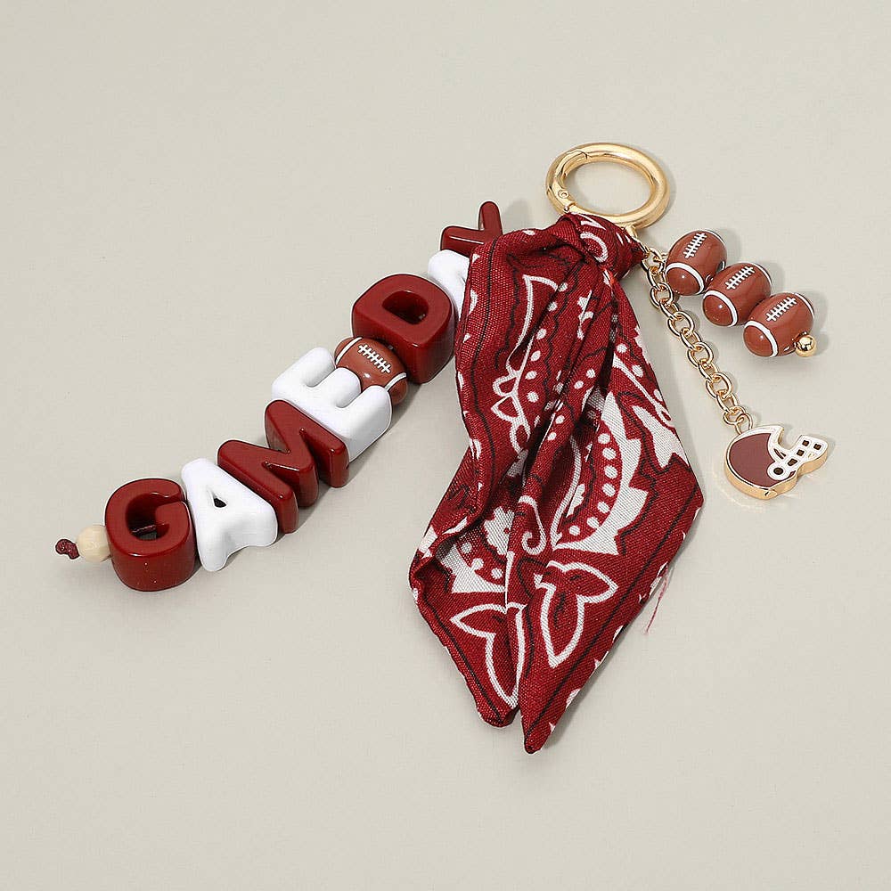 GAME DAY Letter Beaded Bag Charm Chain