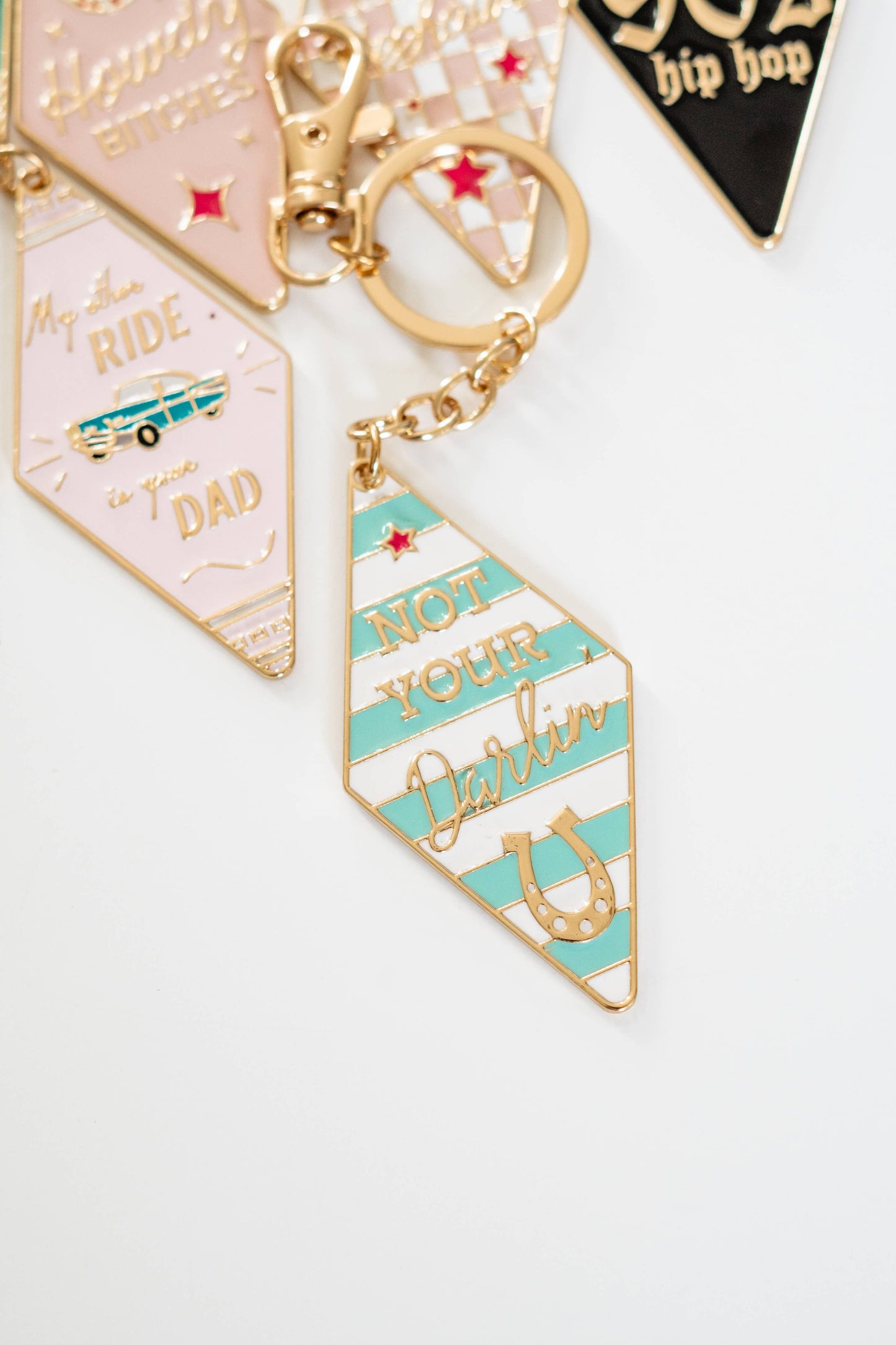 Bag Charm, Motel Keychain, Enamel Keychain, Retro keychain