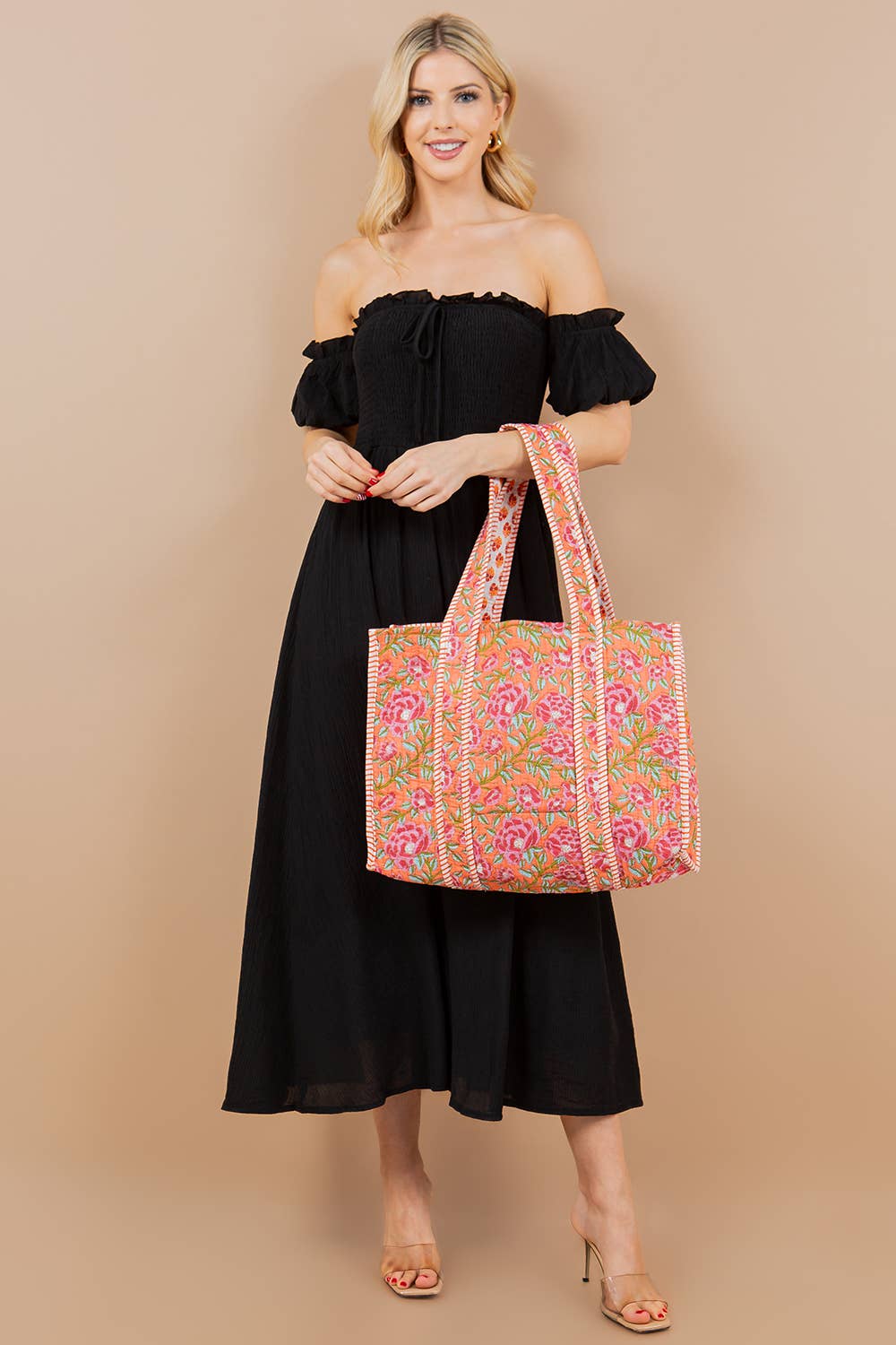 Quilted Tote Bag PINK