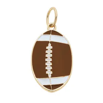 Football Enamel Brown Charm