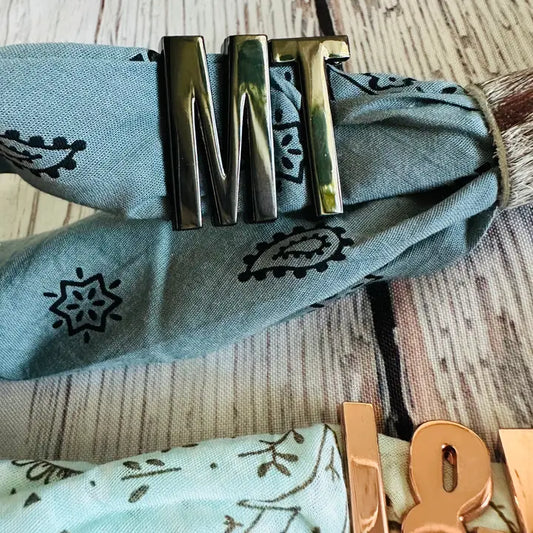 Black Letter Charms for Bandana