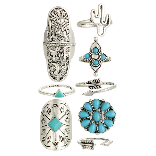 Southwest Style Turquoise & Silver Rings