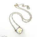 Pink Panache Austrian Square Crystal Chain Necklace, 12mm SILVER SILVER