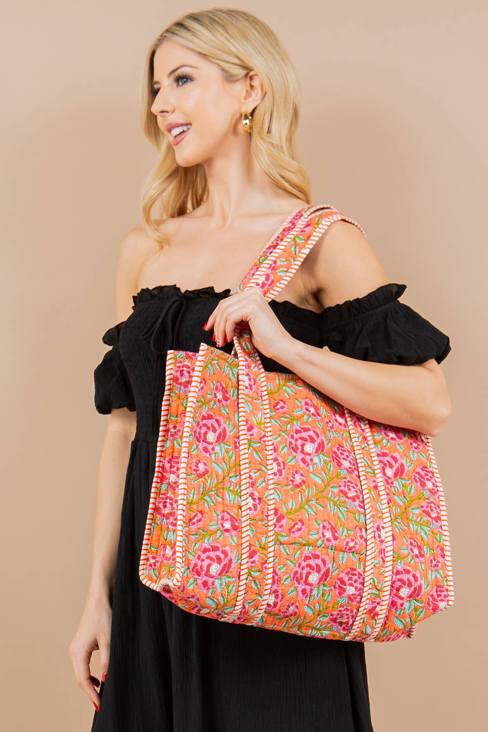 Quilted Tote Bag PINK