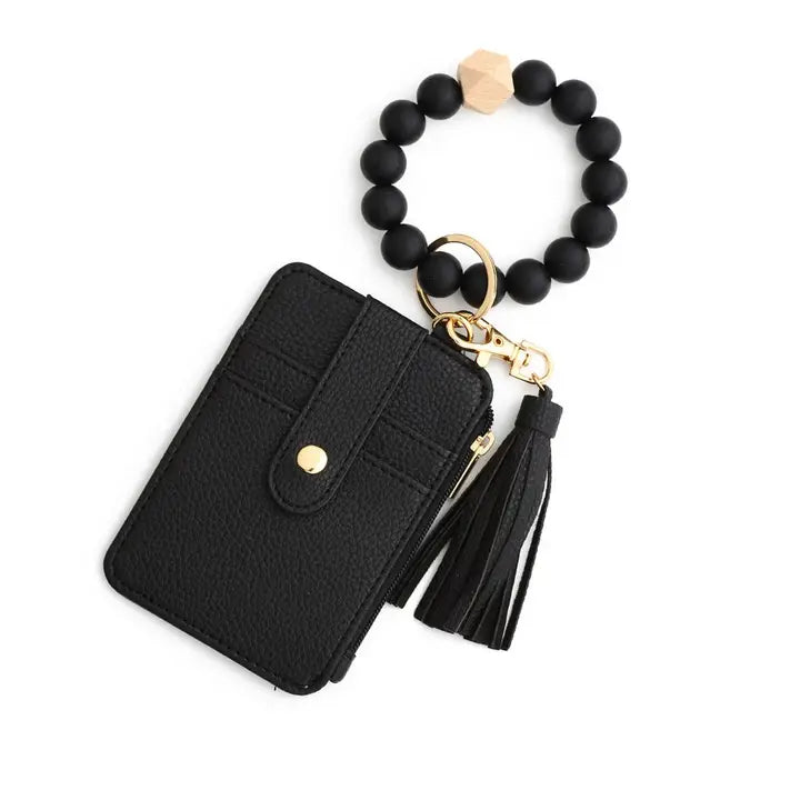 Silicone Wristlet Keychain Card Holder