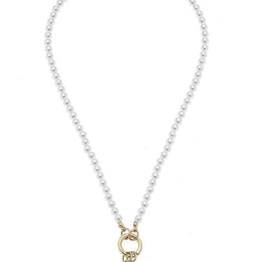 Teddy Pearl Drop Charm Necklace Base
