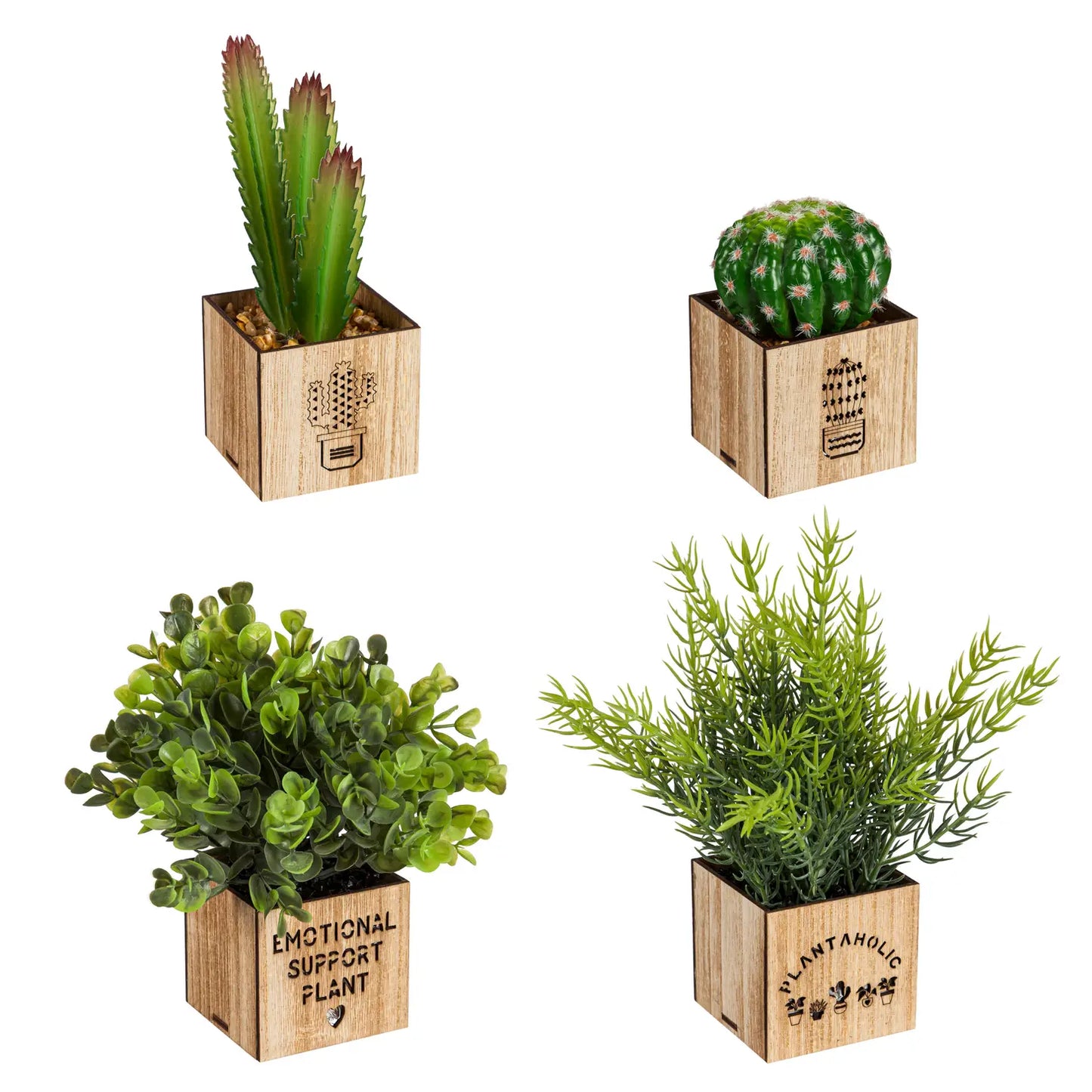 LED Artificial Plant with Wood Box