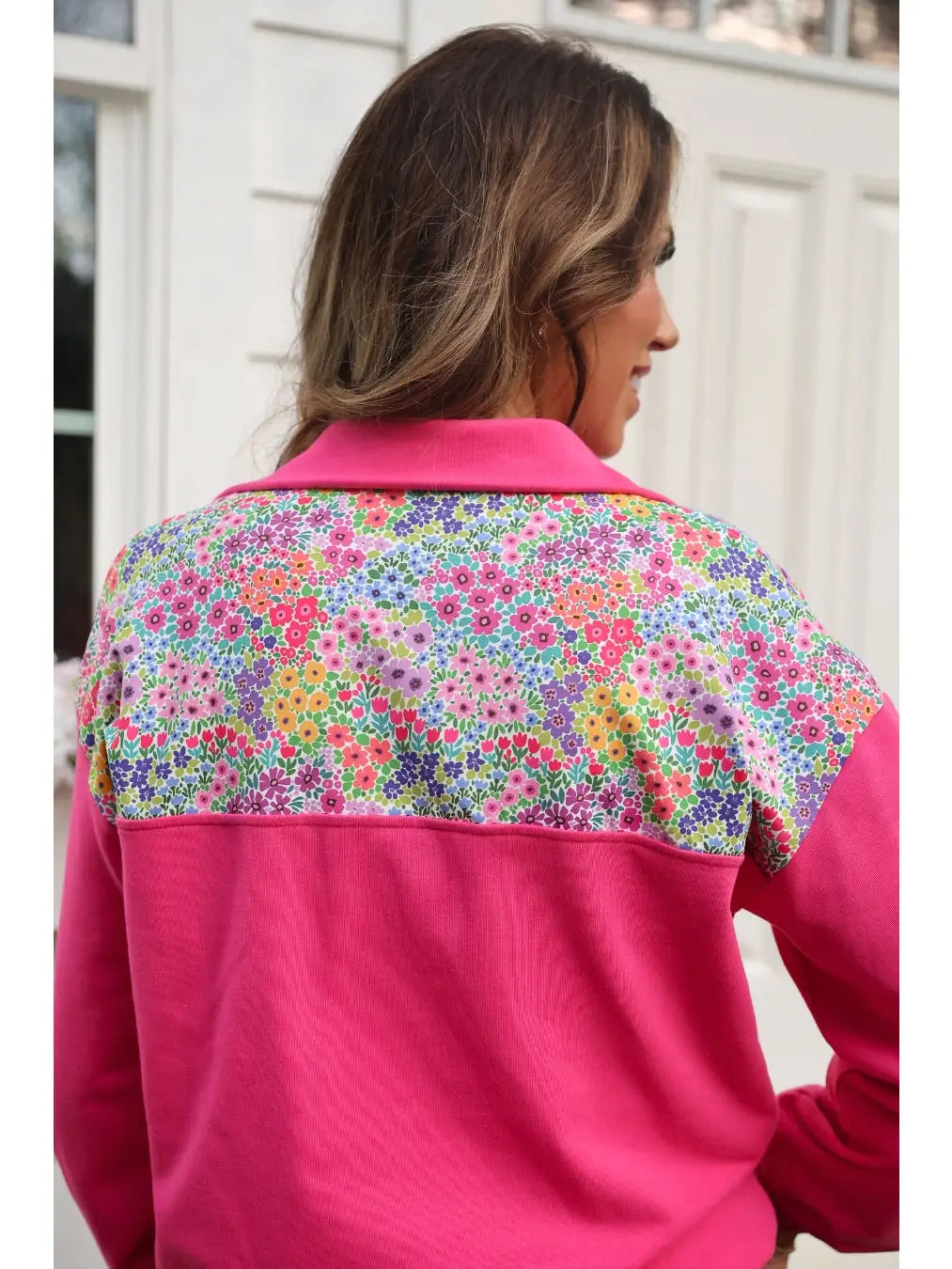 Falling For Florals Pink Mia Printed Pullover