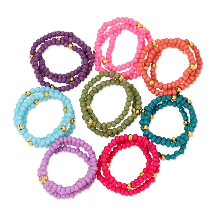 Beaded Stretchy Band Rings