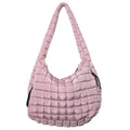 Mauve Quilted Hobo Tote Bag