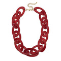 Cheryl Statement Burgundy Chain Necklace