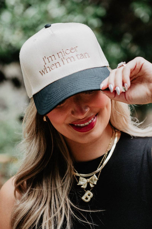 I'm Nicer When I'm Tan Two-Toned Vintage Hat
