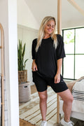 Biker Short & Top Set - Midnight Black