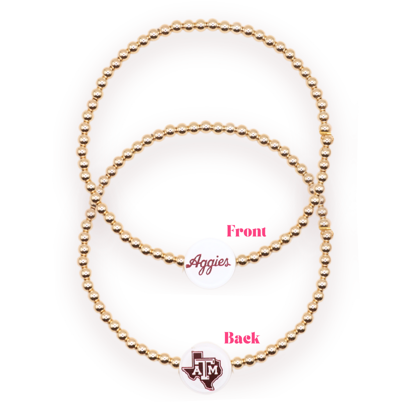 TAMU/Aggies Logo + Sprinkle Bracelet Stack