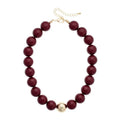 Marjorie Game Day Beaded Maroon Necklace