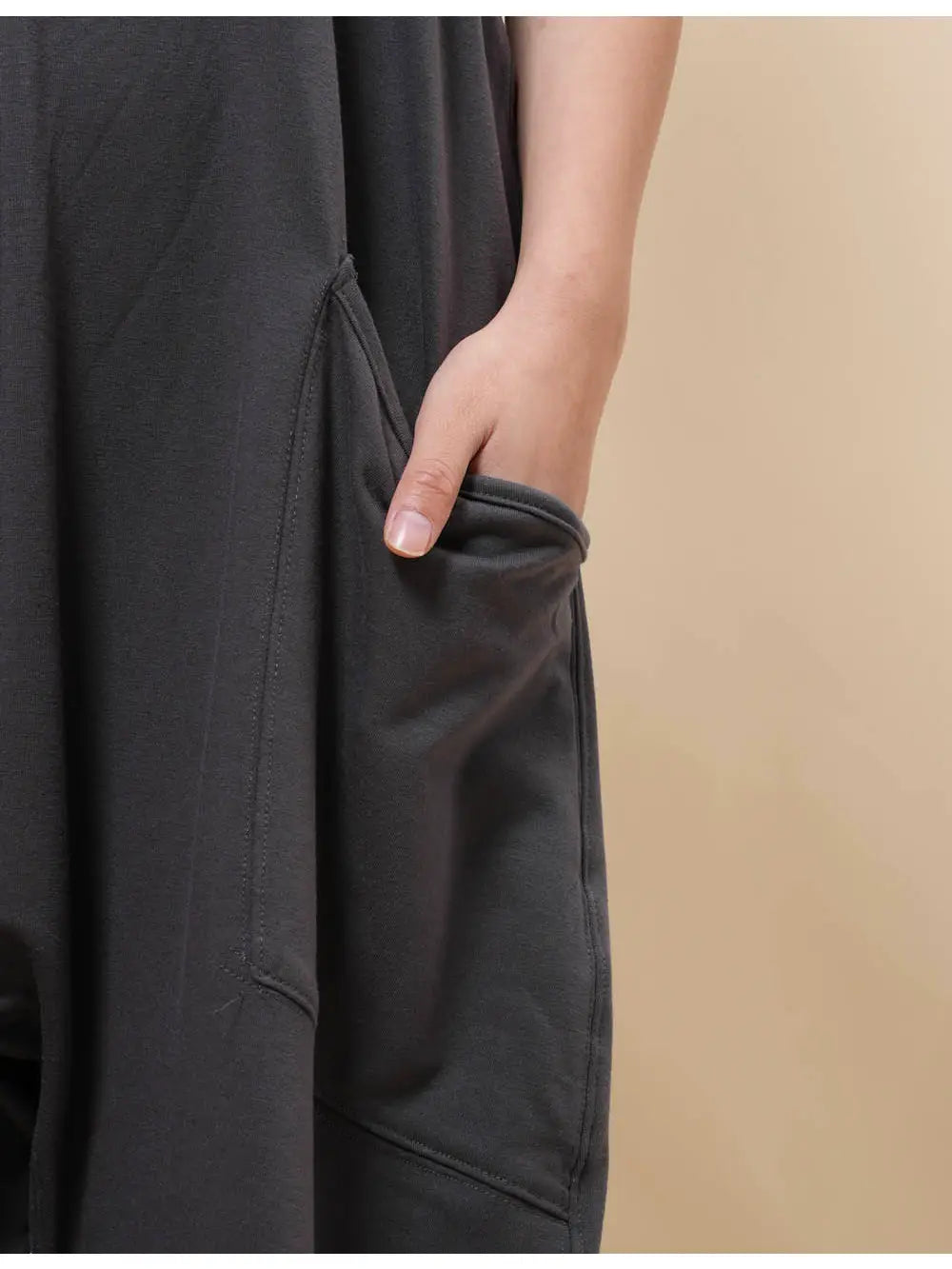 String Strap Washed Black Overall Sleeveless Soft Jumpsuit