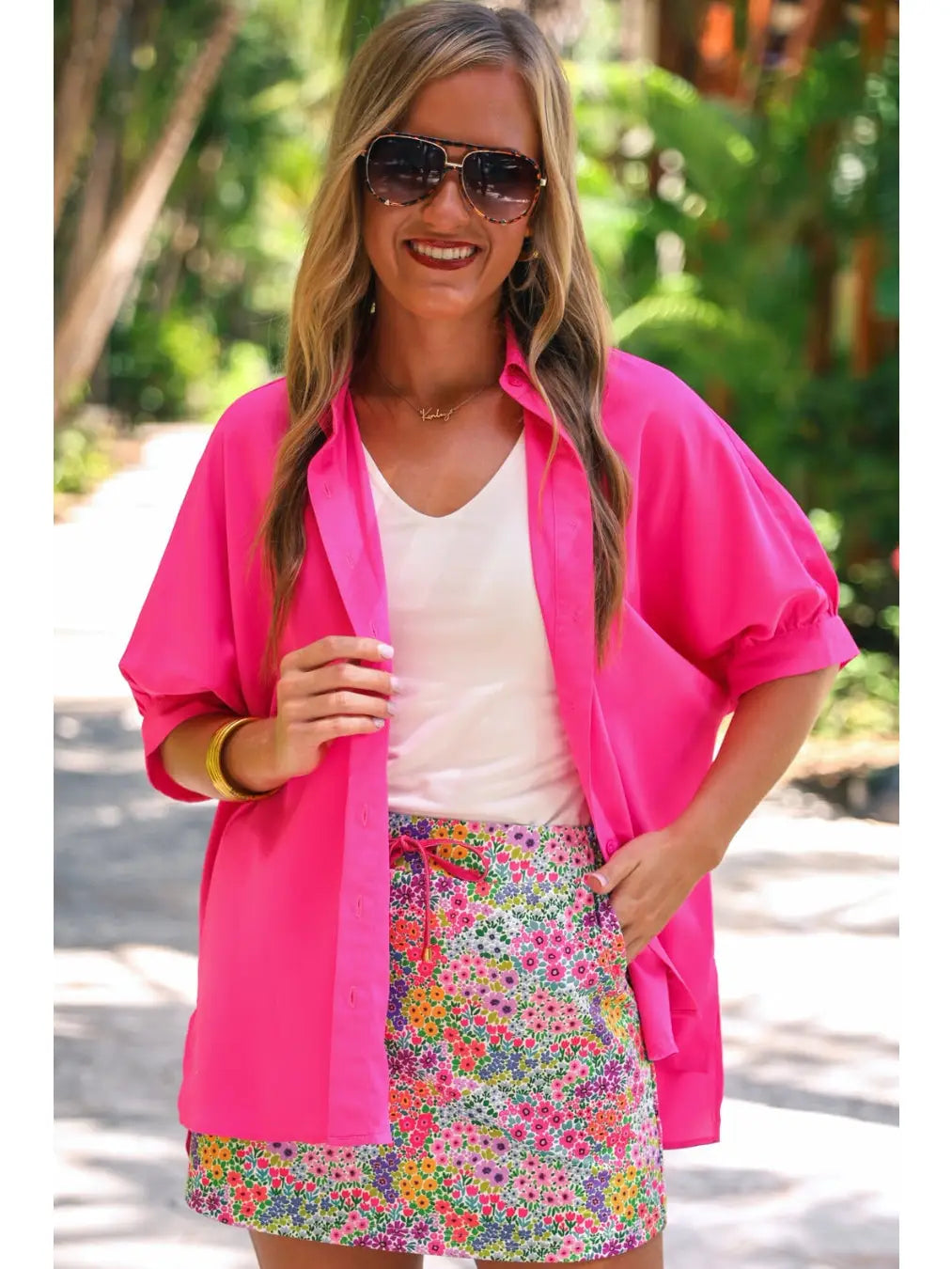 Falling For Florals Pink Skort