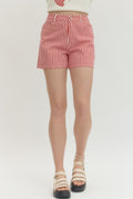 Red Striped Shorts