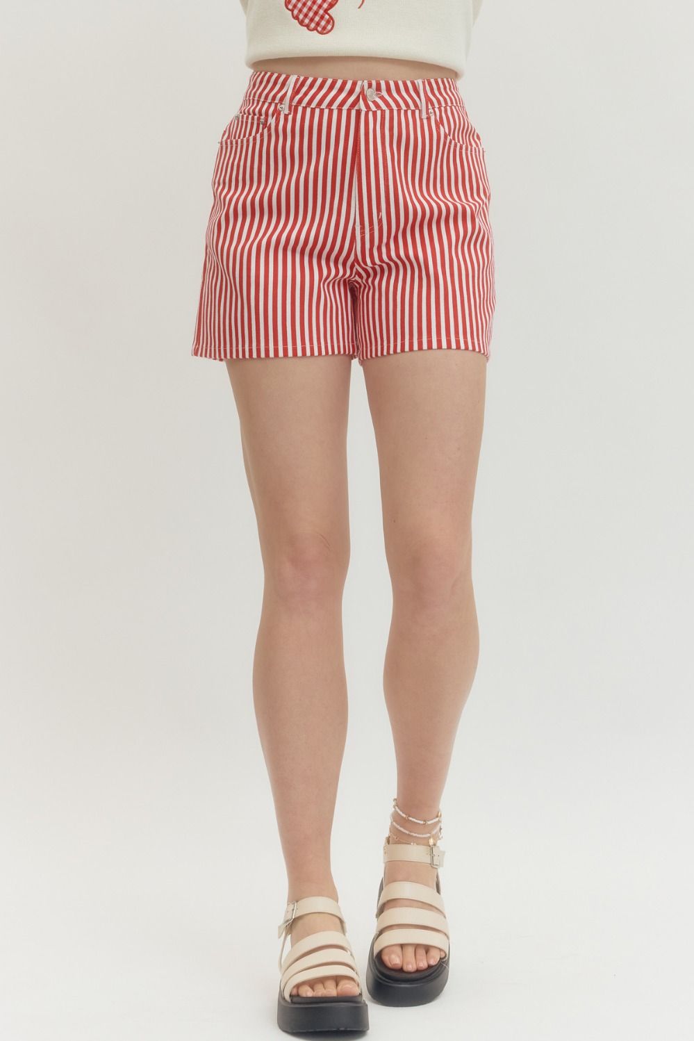 Red Striped Shorts