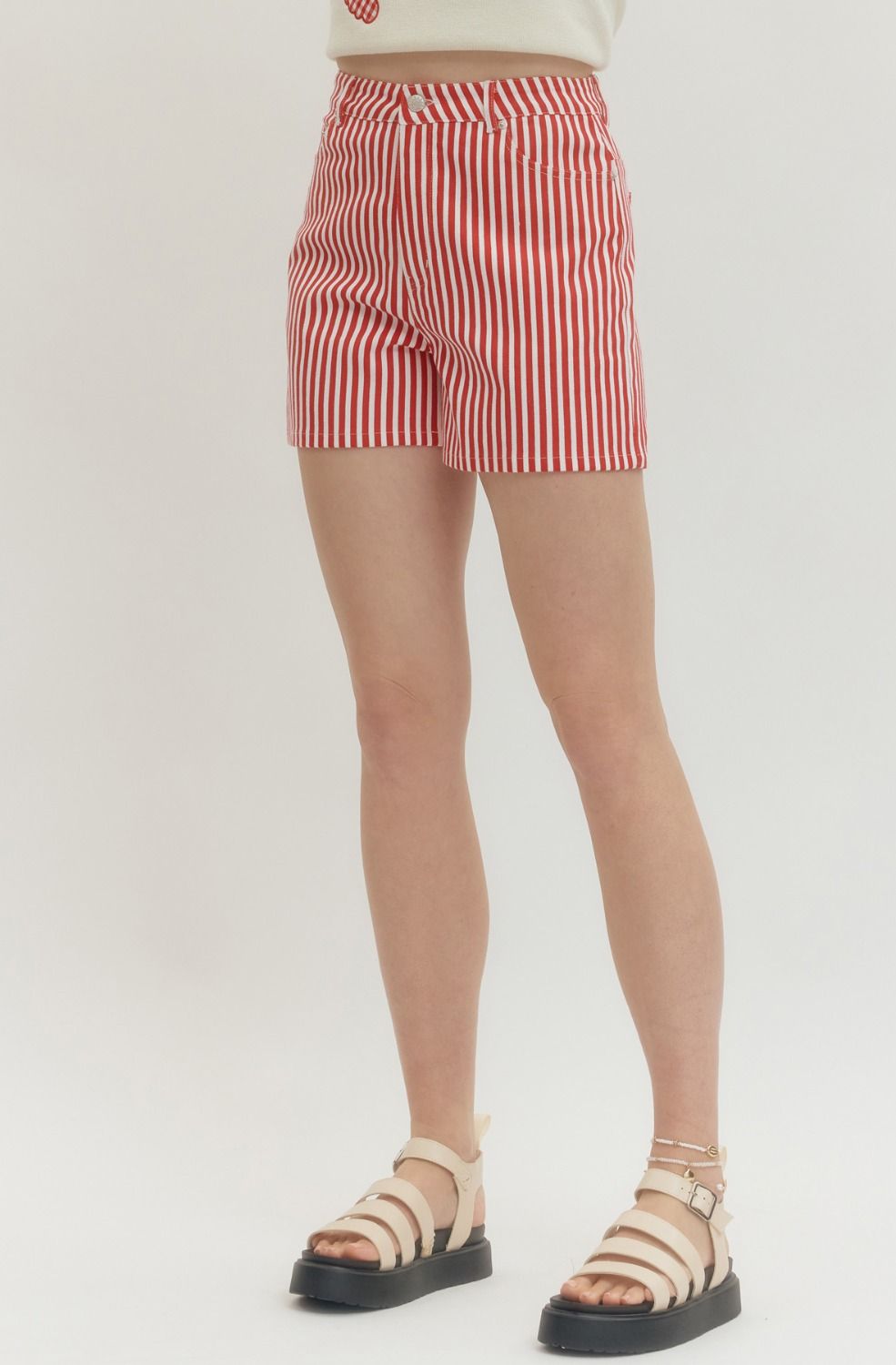 Red Striped Shorts
