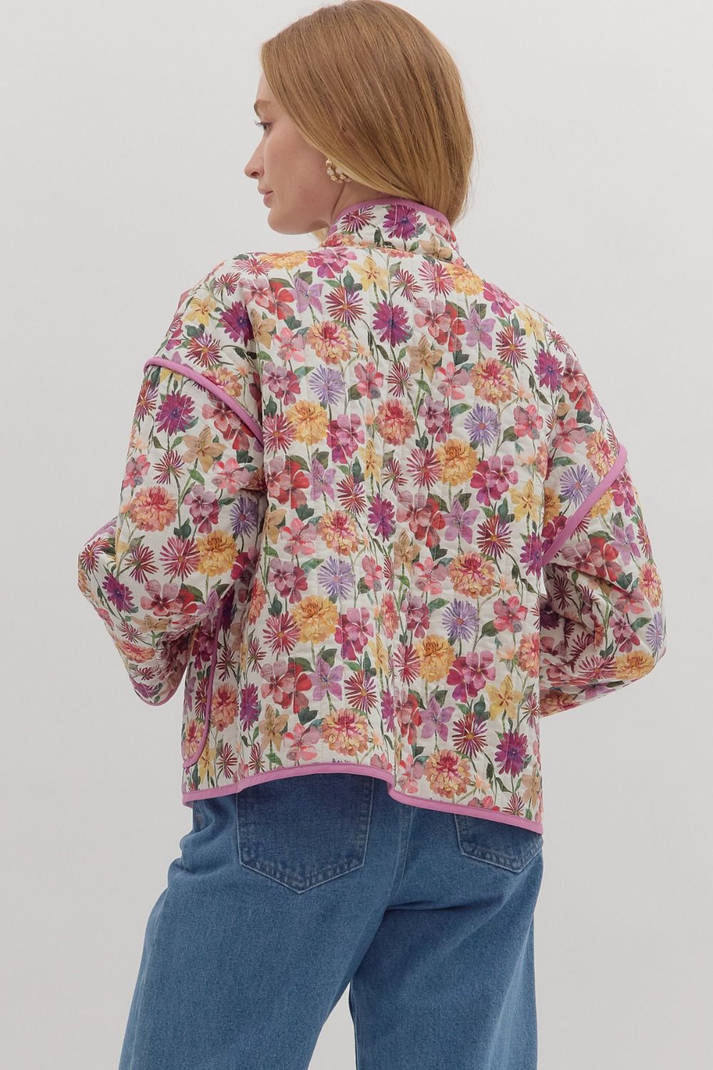 Botanical Print Quilted Jacket