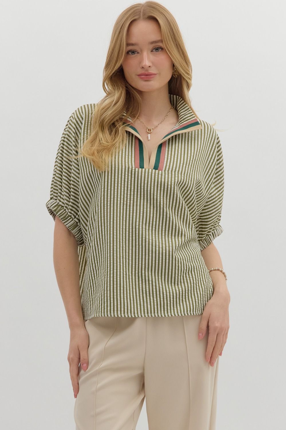 Entro Striped Dolman Top