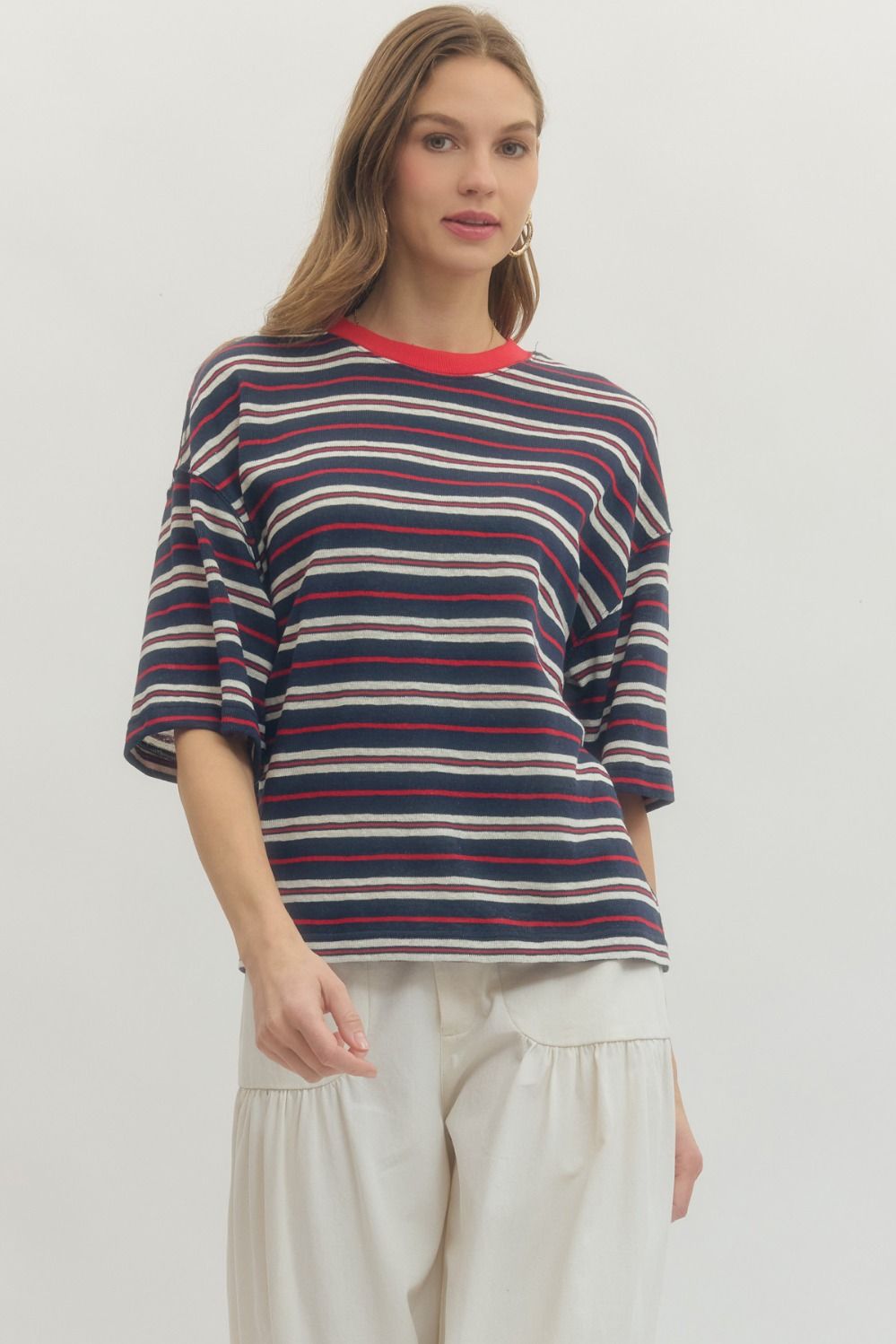 Striped Navy Vintage Crewneck
