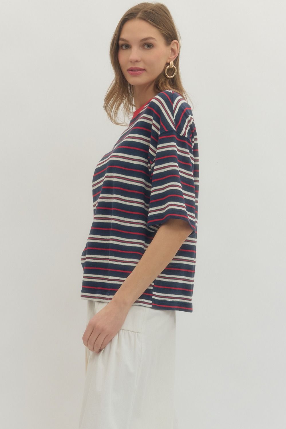 Striped Navy Vintage Crewneck