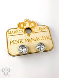 Pink Panache Square Austrian Crystal Post