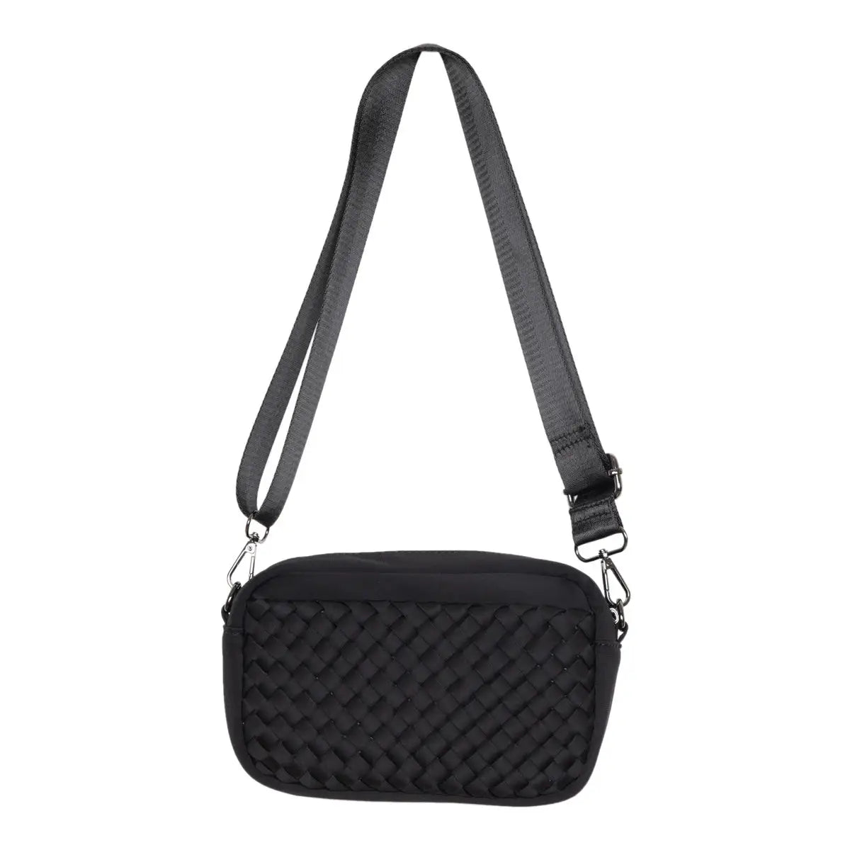 Black Woven Crossbody Bag