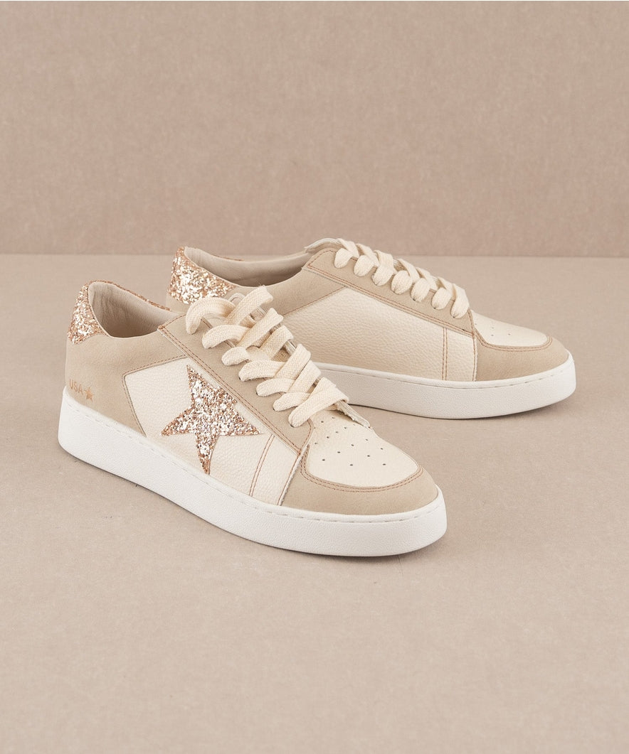 The Liberty Beige Glitter Star Sneaker