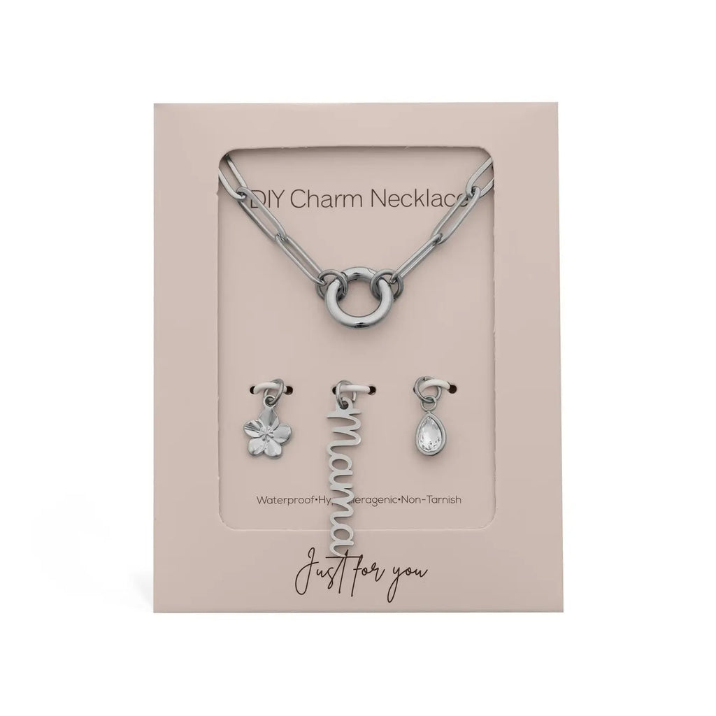 18K Gold Stainless Steel Mama Charm Holder Necklace Gift Set