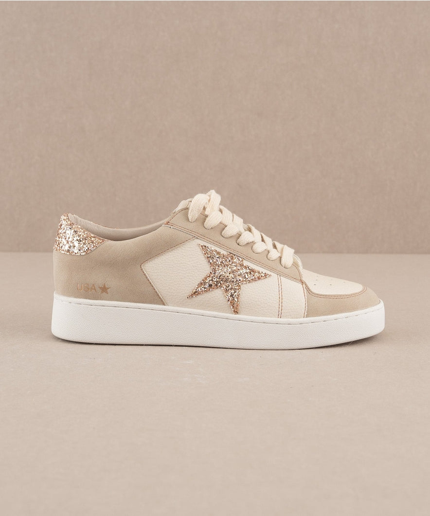 The Liberty Beige Glitter Star Sneaker