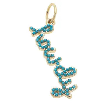 Howdy Turquoise Studded Charm