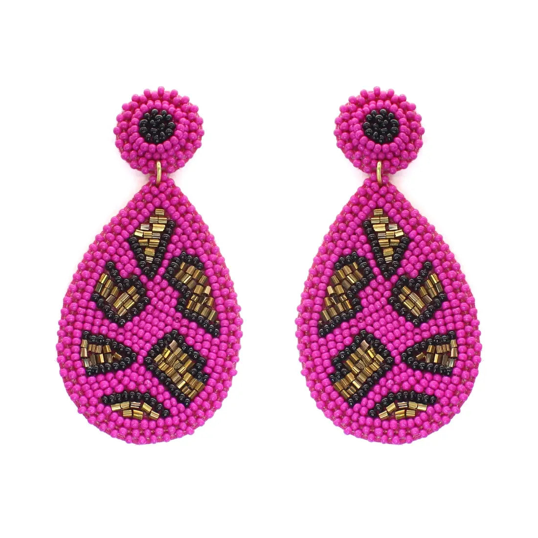 Hot Pink Cami Leopard Earrings