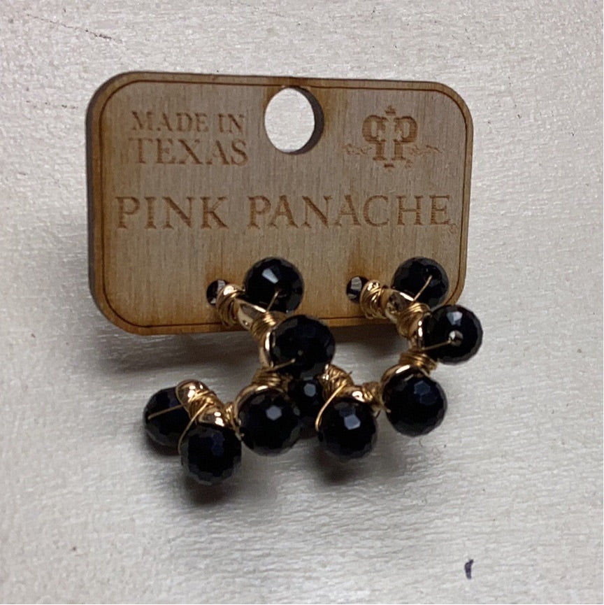 Pink Panache Black/Gold Hoop