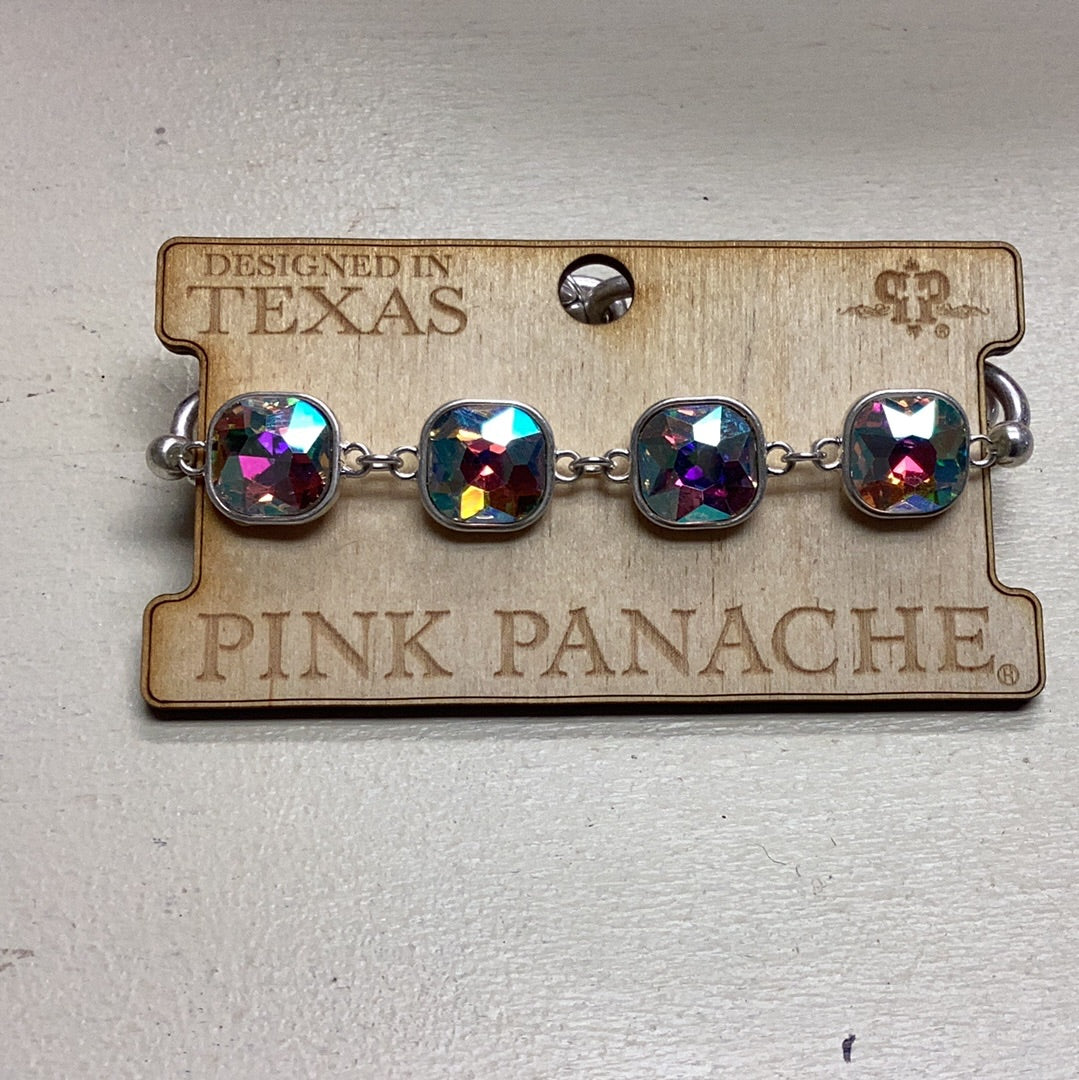 Pink Panache Iridescent Silver Bracelet