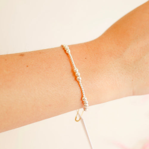 Beaded Blondes ILY Silver Bracelet