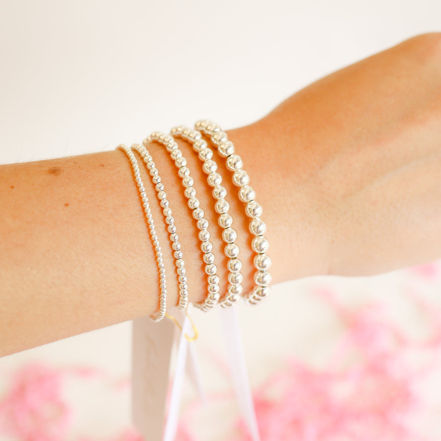 Beaded Blondes 5MM Silver Bracelet