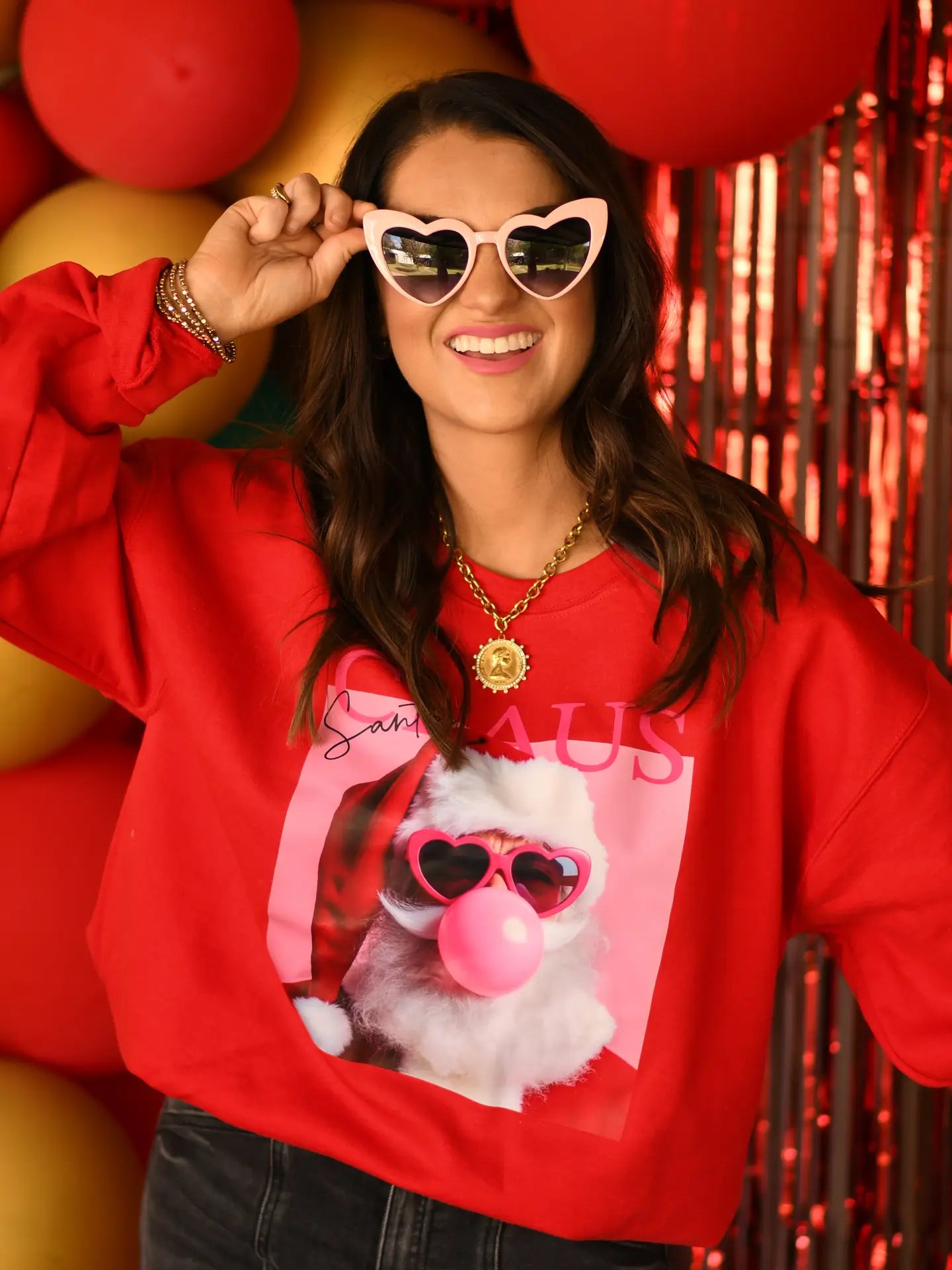 Santa Claus Bubblegum Poster Red Sweatshirt