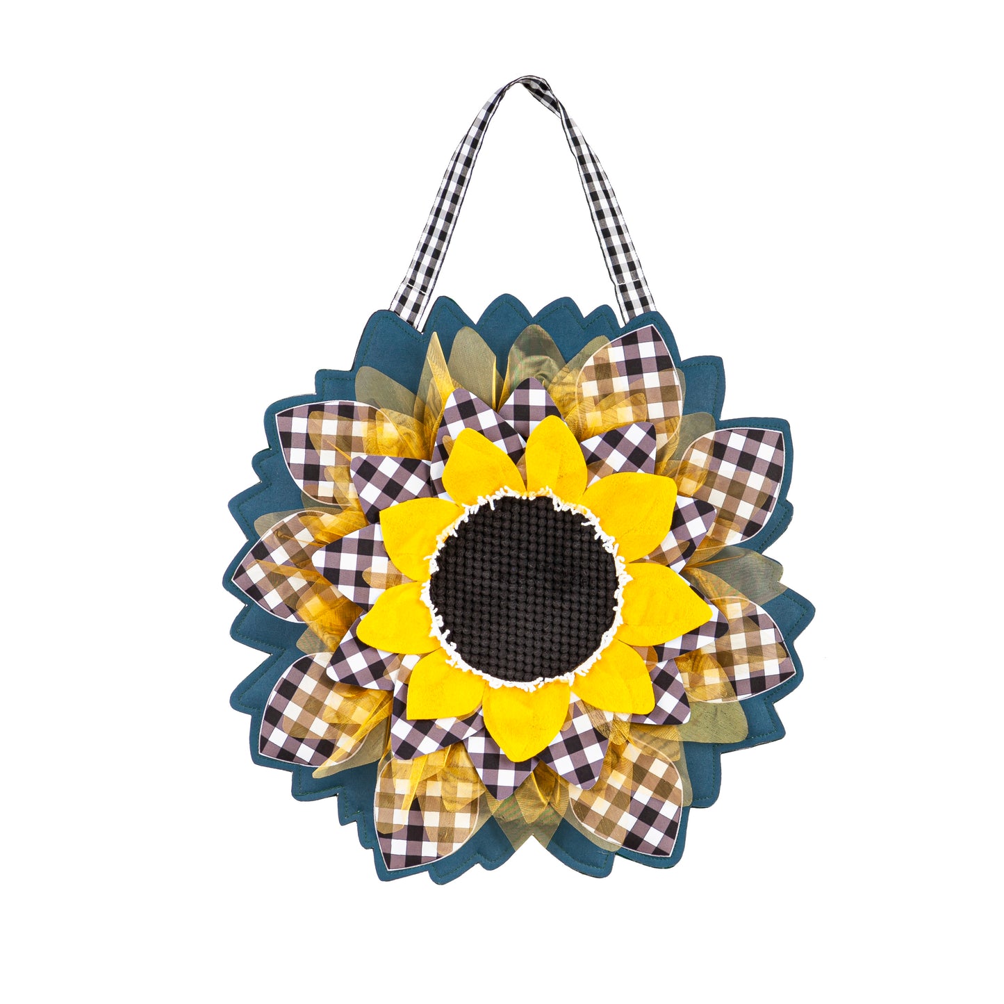 Sunflower with Checks Door Decor