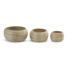 Coil Weave Baskets - Set of 3 Grass Varying Sizes